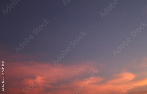 Beautiful blue sky landscape and colorful pink and orange sky background and wallpaper