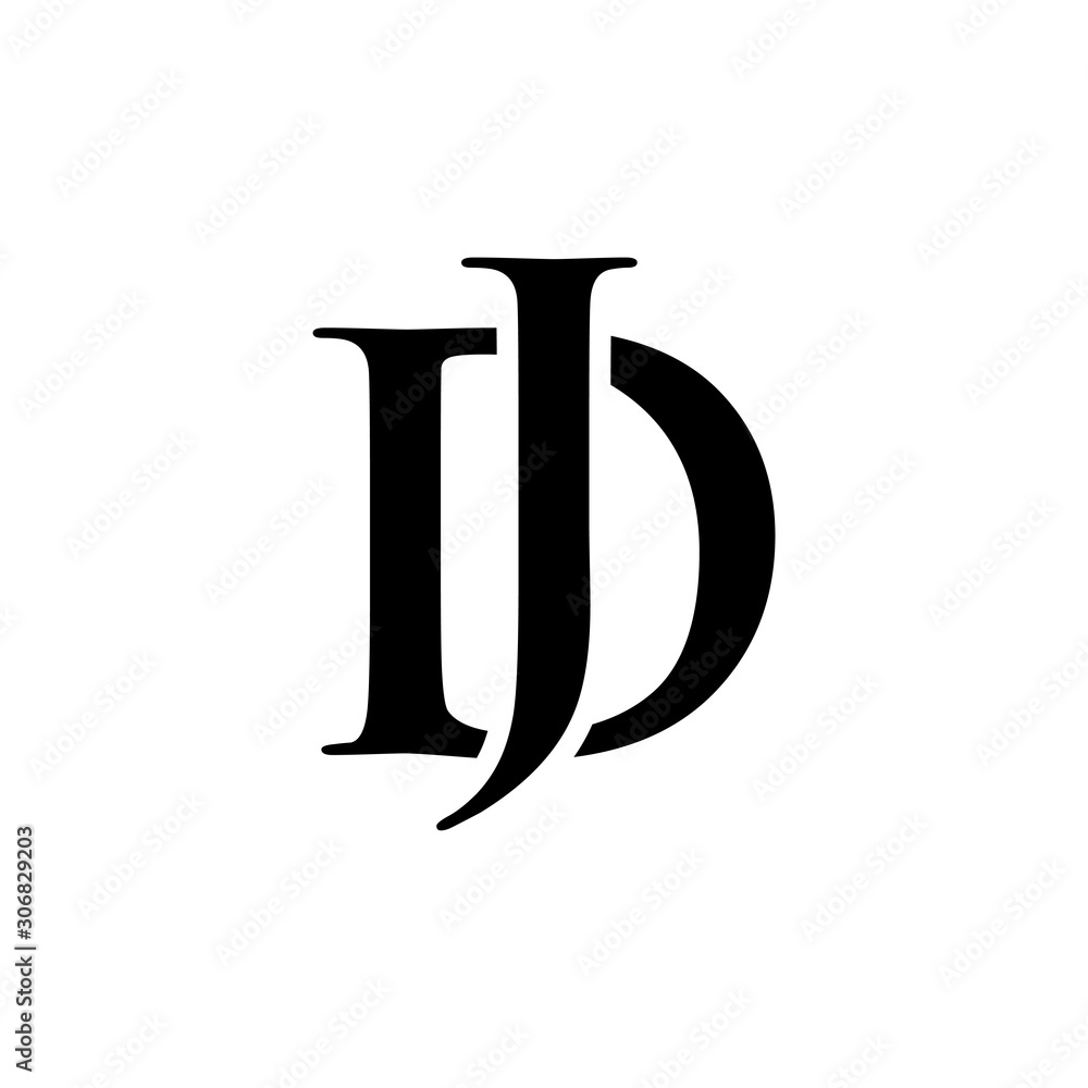 Initial dj alphabet logo design template vector Initial dj alphabet logo design template vector
