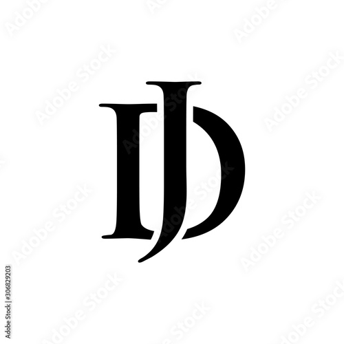 Initial dj alphabet logo design template vector