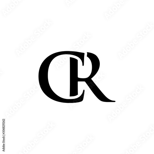 Initial cr alphabet logo design template vector