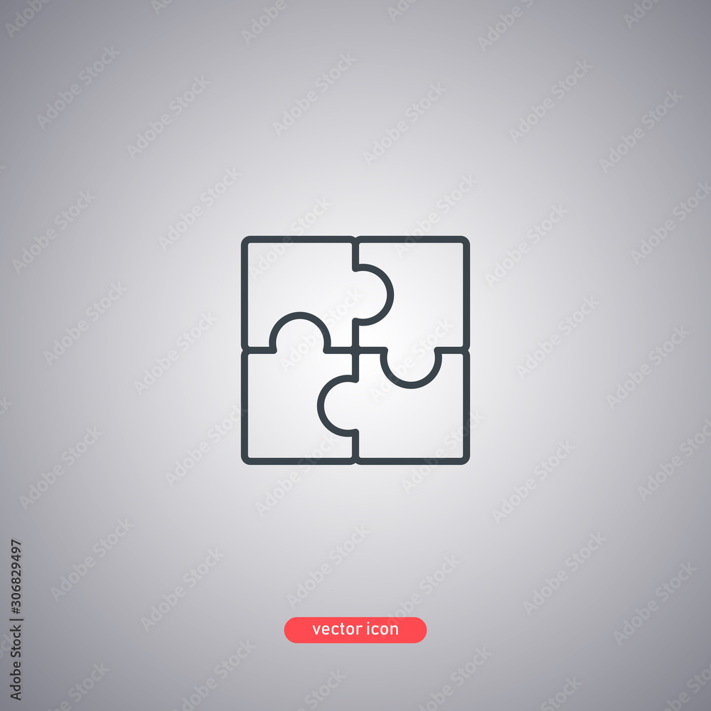 Puzzles icon in line style isolated on a white background. Modern style.