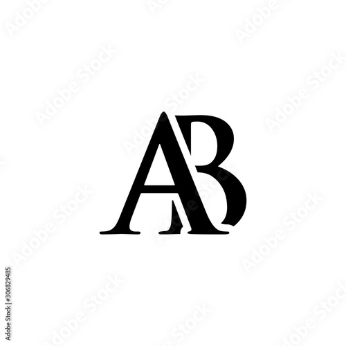 Initial ab alphabet logo design template vector