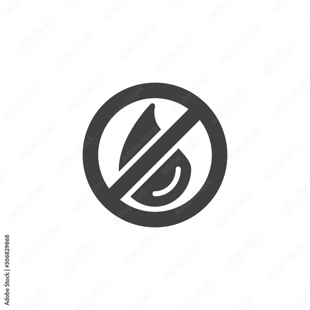 No liquid vector icon. filled flat sign for mobile concept and web design. No Water drop, forbidden glyph icon. Symbol, logo illustration. Vector graphics No liquid vector icon. filled flat sign for mobile concept and web design. No Water drop, forbidden glyph icon. Symbol, logo illustration. Vector graphics