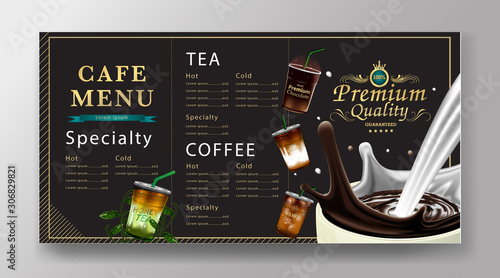 Luxury cafe menu design, bar and Restaurant