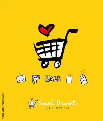 손으로 그린 세일 일러스트