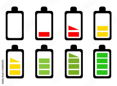 Battery icon set vector illustration