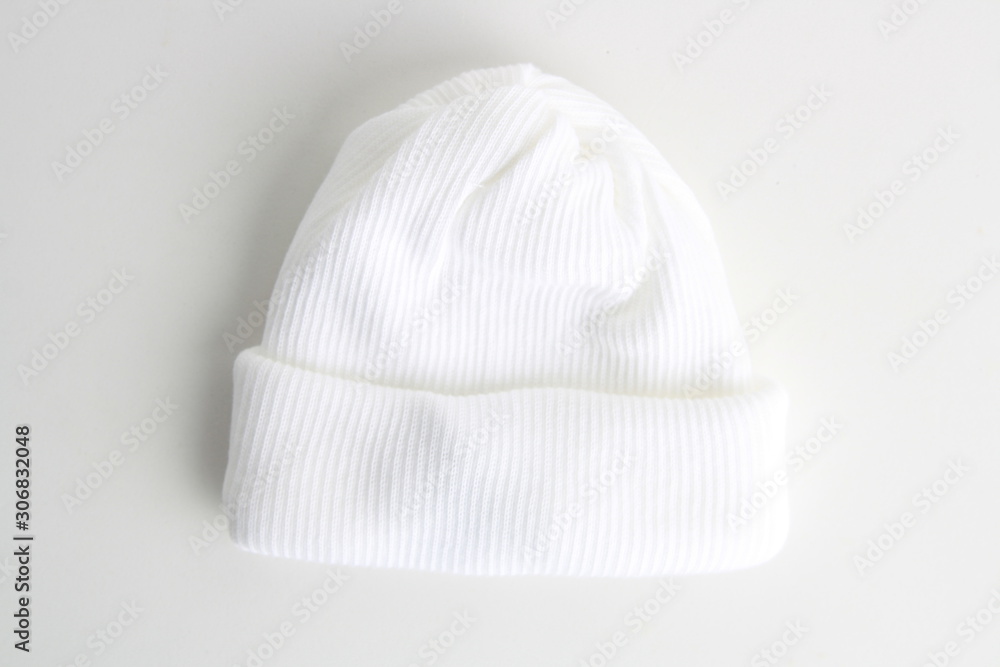 white wool hat for baby