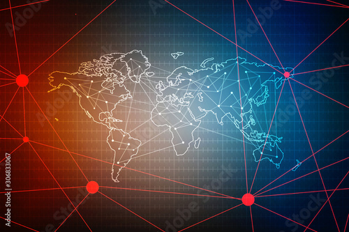 2d illustration world map abstract background