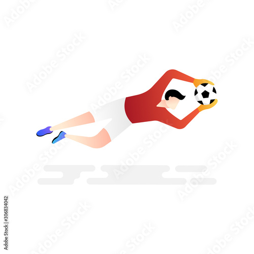 Football or soccer player vector illustration. Abstract Football player Simple Flat vector illustration template Graphic Design. Football Sport Lifestyle design isolated on white background.
