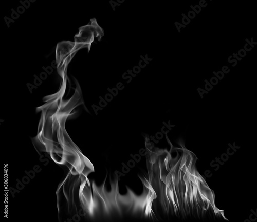 Fototapeta Naklejka Na Ścianę i Meble -  Smoke. Fire flame. Burn on a black background.