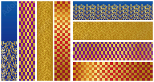 日本の伝統柄・セット（縦と横）