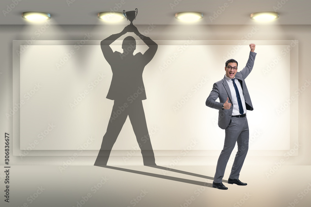 Fototapeta premium Businessman in great achievement concept