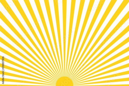 Abstract yellow sun rays background in pop art style for your design, stock vector illustration