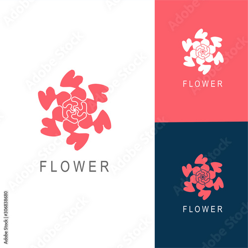 flowers logo design vector for spa, boutique, beauty salon, cosmetician