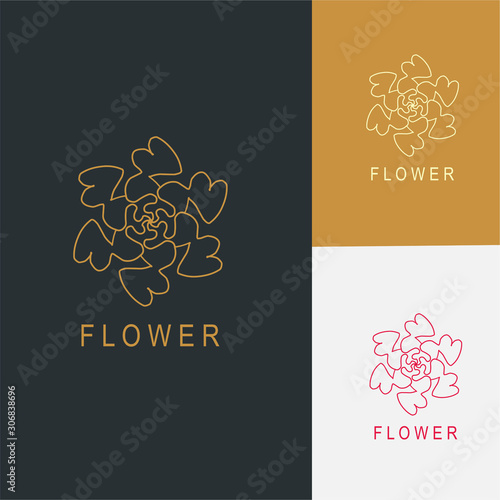 flowers logo design vector for spa, boutique, beauty salon, cosmetician