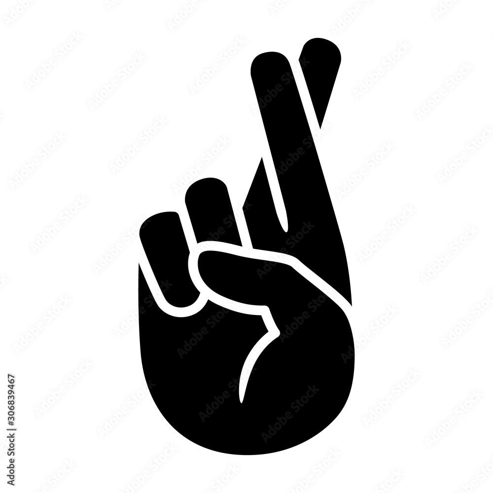 Vettoriale Stock Cross your fingers or fingers crossed hand gesture flat  vector icon for apps and websites | Adobe Stock