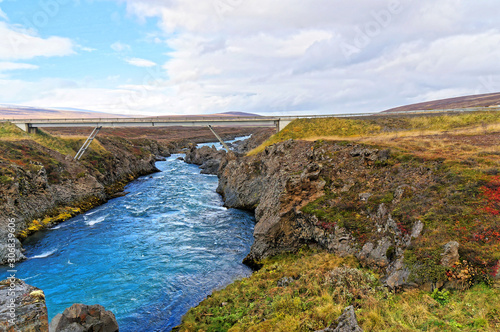 colorful river landscape in Iceland