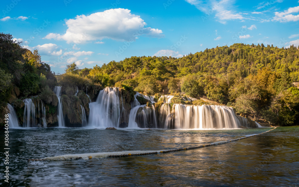 Fototapeta premium Krka National Park-panorama of the waterfall
