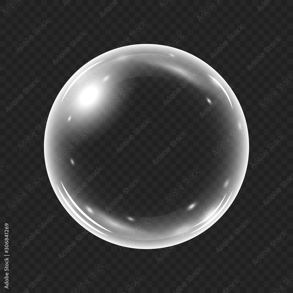 Realistic water bubble isolated Realistic water bubble isolated