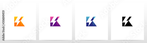 Free Download Thunder On A Letter Logo Design K - GFXLoad