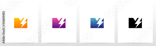 Thunder On A Letter Logo Design M