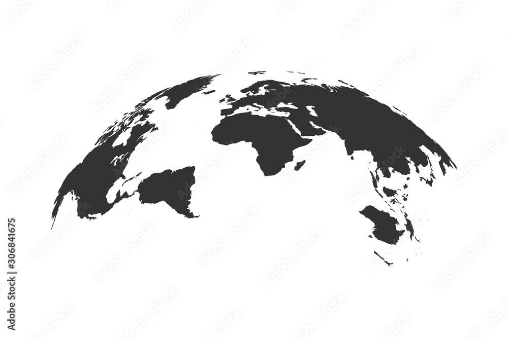 Fototapeta Glob mapa świata na białym tle