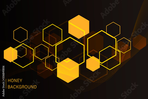 Hexagon honeycomb seamless background. Simple seamless pattern of bees' honeycomb cells. Illustration. Vector. Geometric print.