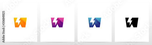 Thunder On A Letter Logo Design W