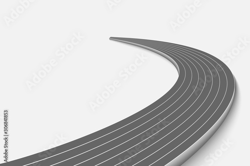 Winnding Curve Road Isolated