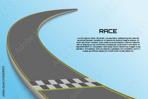 Winnding Curve Road Isolated