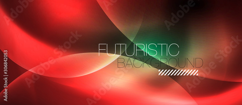 Neon glowing circles vector abstract background
