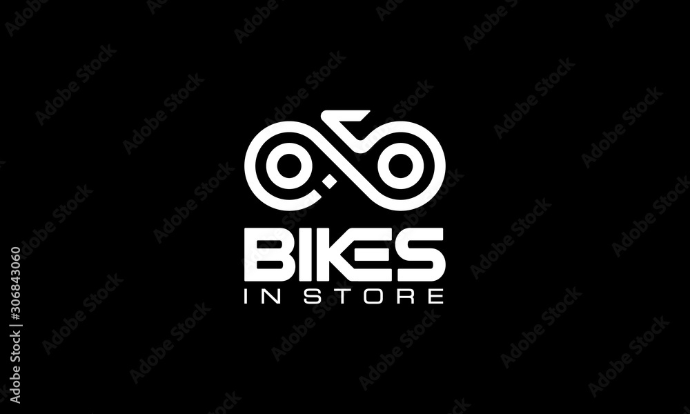 Bike Chain Cycle Cyclist Bicycle Infinity Logo Design Inspiration Stock