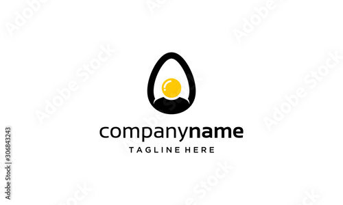 Combination logo from egg with people logo design concept
