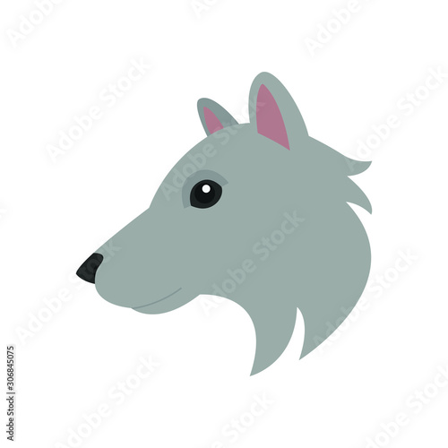 wolf head emoji vector