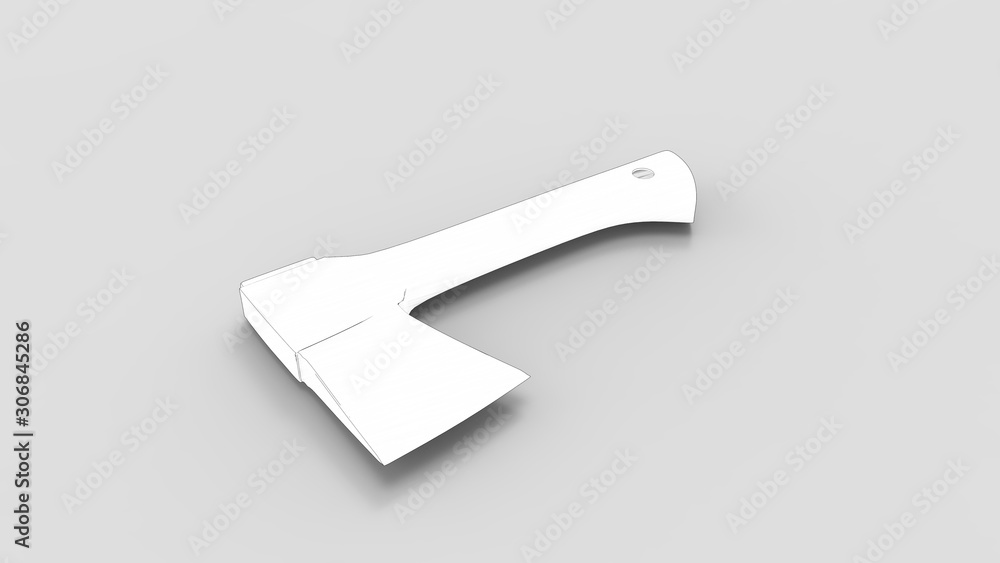 3d rendering of an axe isolated in a white studio background 3d rendering of an axe isolated in a white studio background