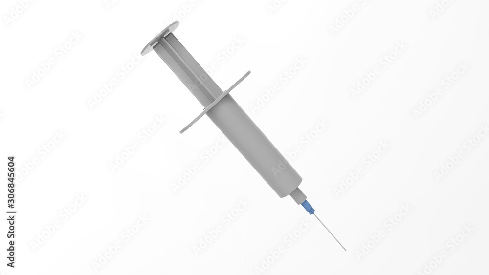 Fototapeta premium 3d rendering of a medical syringe isolated in colored studio background