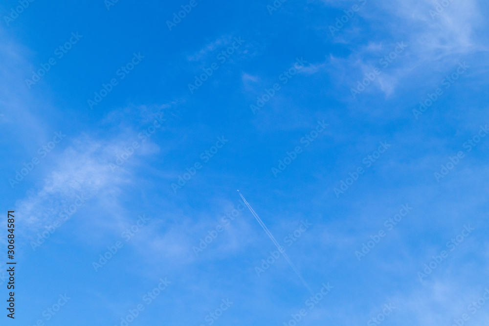 Blue sky with clouds on a clear day and good weather in the morning, fluffy and soft white clouds Blue sky with clouds on a clear day and good weather in the morning, fluffy and soft white clouds