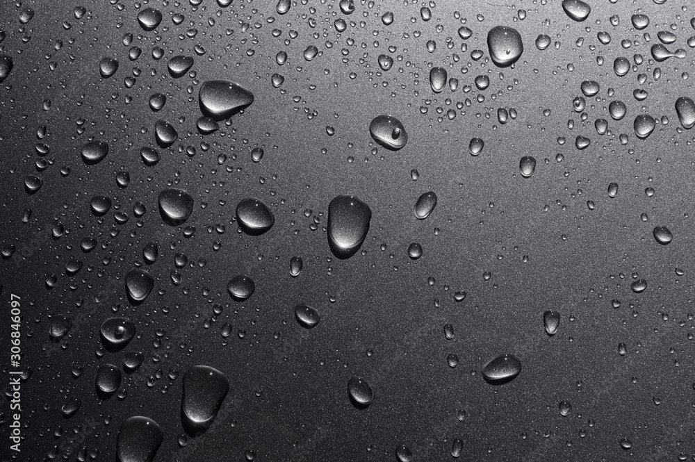 Water drops on metallic surface Water drops on metallic surface