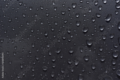 Water drops on metallic surface