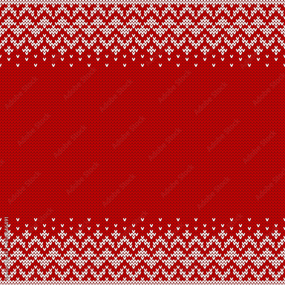 Knitted sweater background with copyspace. Vector seamless pattern