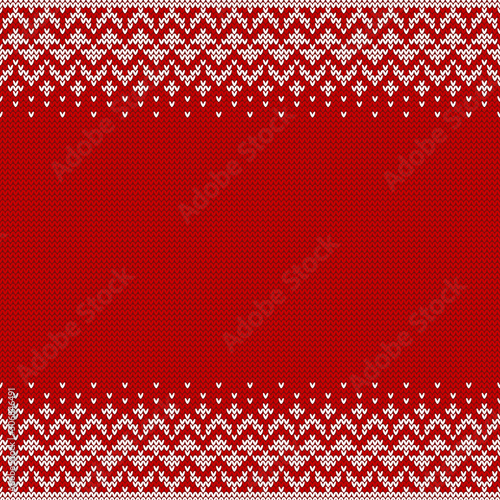 Knitted sweater background with copyspace. Vector seamless pattern.