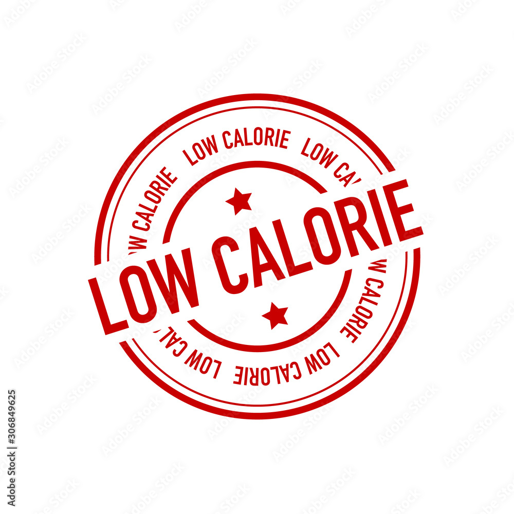 Low-calorie rubber vector stamp on white background