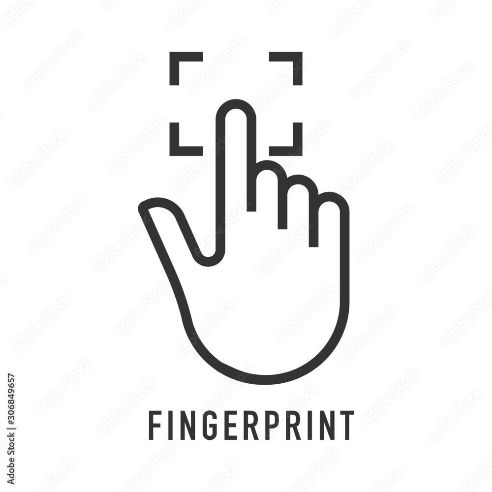 Fototapeta premium Hand finger id icon. Vector