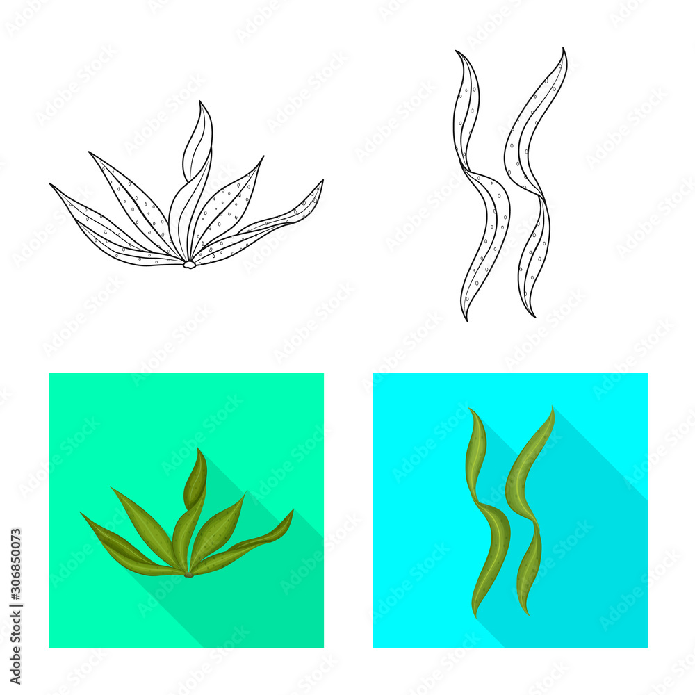 Vector illustration of protein and sea sign. Collection of protein and natural stock vector illustration.