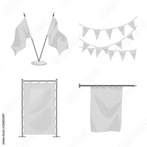 Isolated object of promotional and textile icon. Set of promotional and white stock vector illustration.
