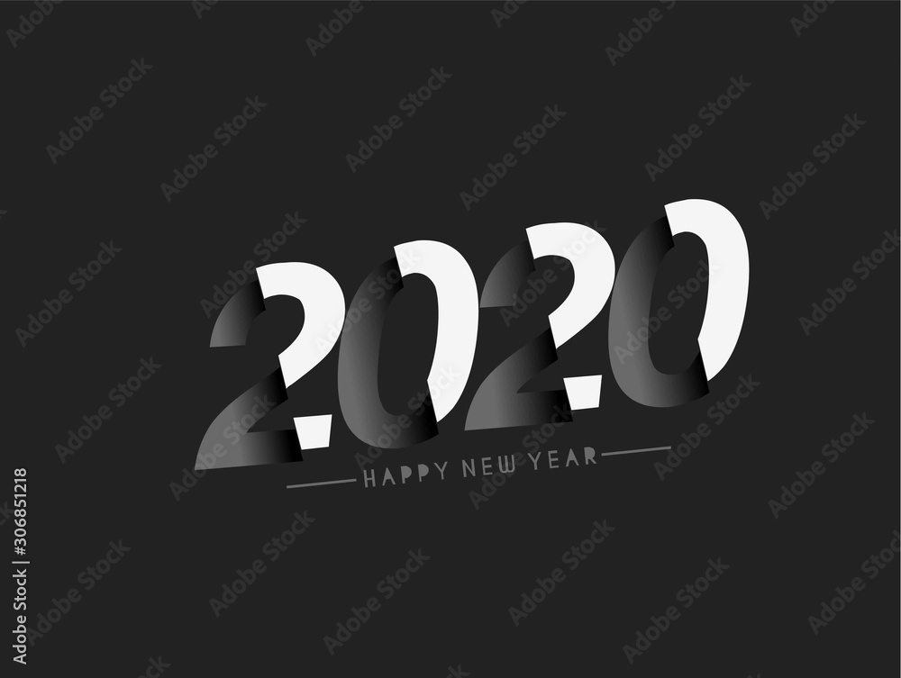 Happy New Year 2020 Text Design Patter, Vector illustration. Happy New Year 2020 Text Design Patter, Vector illustration.