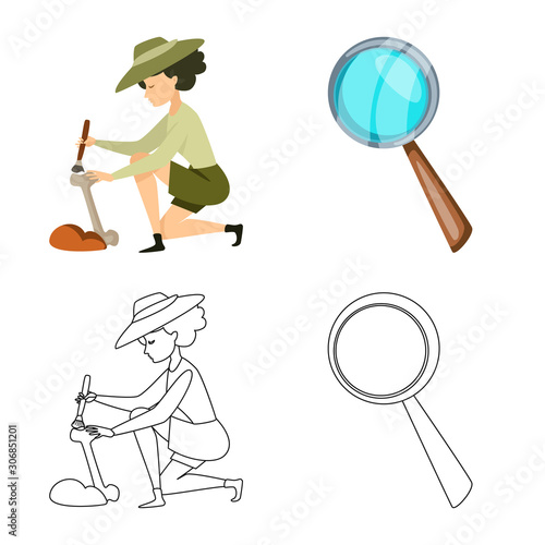 Vector design of story and items symbol. Set of story and attributes stock vector illustration.