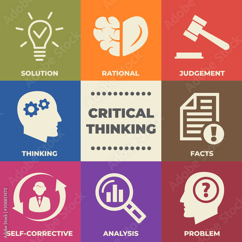 CRITICAL THINKING Concept with icons and signs