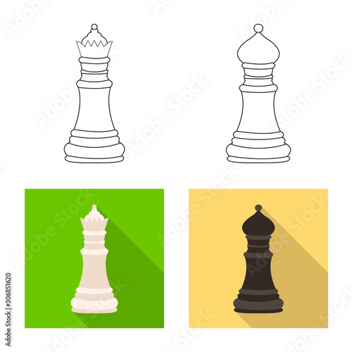 Vector illustration of checkmate and thin symbol. Set of checkmate and target stock vector illustration.