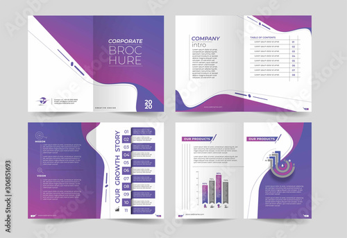 Tri-fold brochure design elemenr, vector illustartion - Use for modern design, cover, poster, template, brochure, decorated, flyer, banner. photo